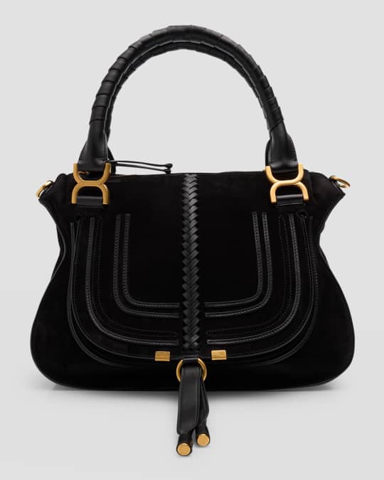 Chloe Marcie Medium Double Carry Satchel Bag in Suede Neiman Marcus
