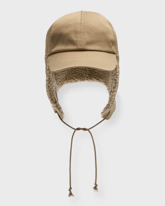 Burberry Men s Fleece Trim Trapper Hat Neiman Marcus