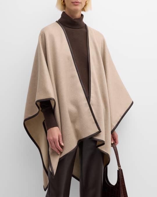 Sofia Cashmere Angular Reversible Cashmere Cape Neiman Marcus