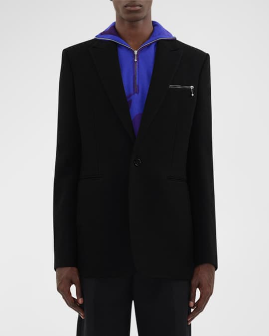 Burberry Men's Suit Jacket with Zip Pocket Neiman Marcus