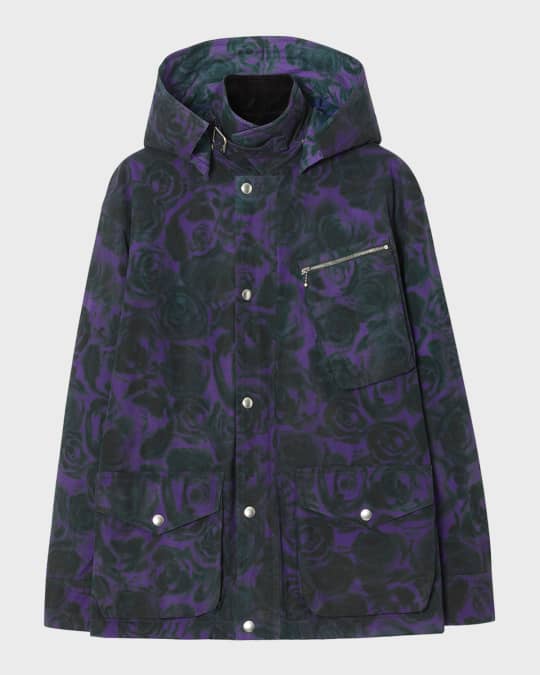 Burberry Men s Vine IP Rose Print Barn Coat Neiman Marcus