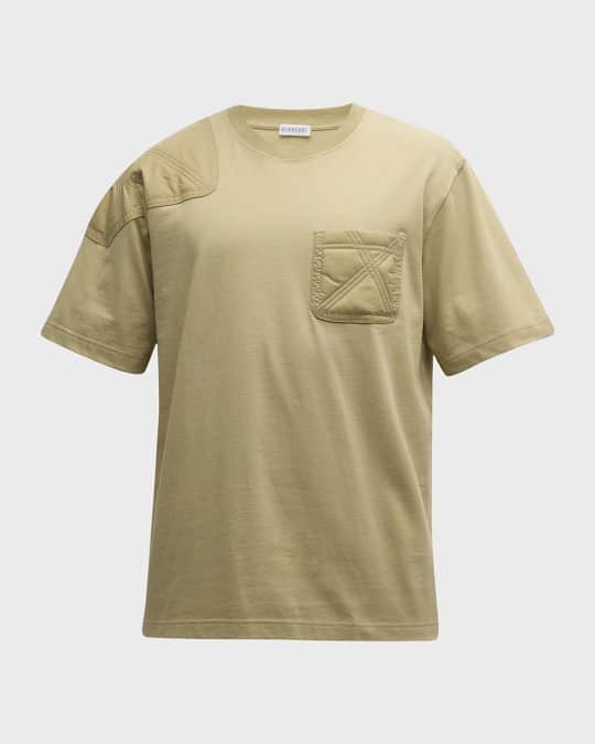 Burberry Men s T Shirt with Tonal Check Patches Neiman Marcus