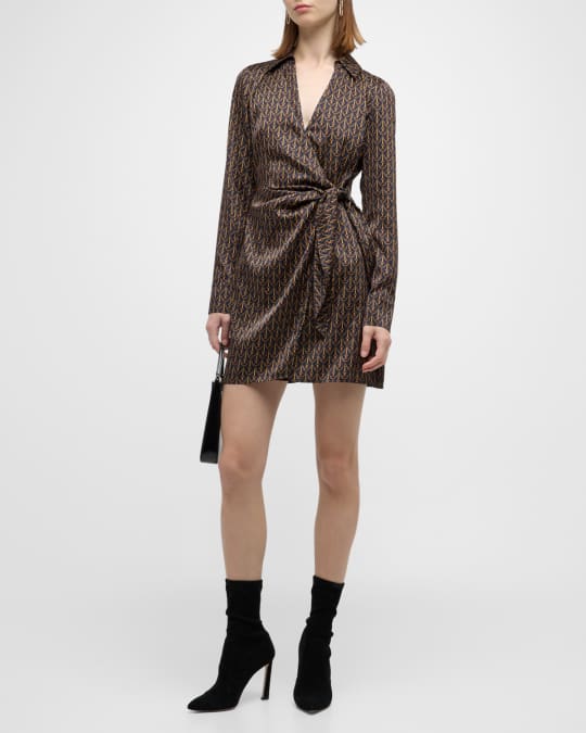 Lavella Printed Mini Wrap Dress