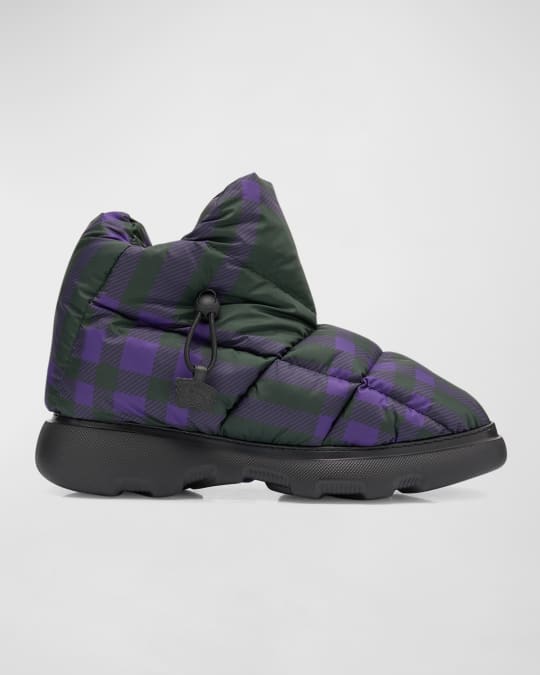 Burberry Men s Check Pillow Drawcord Ankle Boots Neiman Marcus