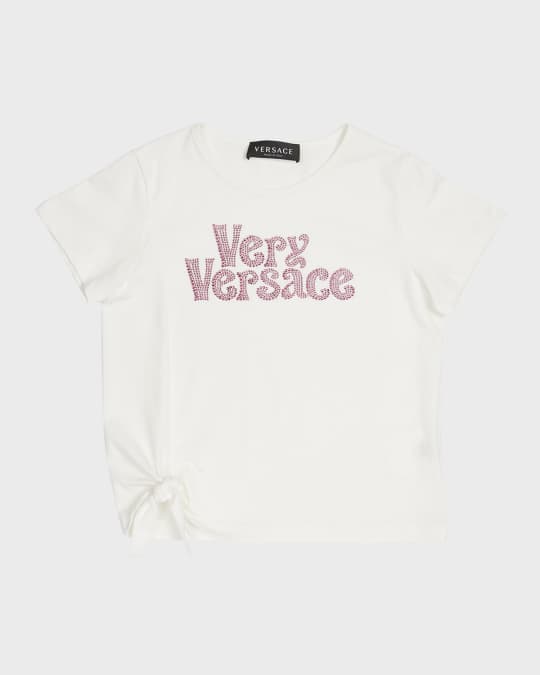 Versace Girl's Very Versace Embellished T-Shirt, Size 4-6 | Neiman Marcus