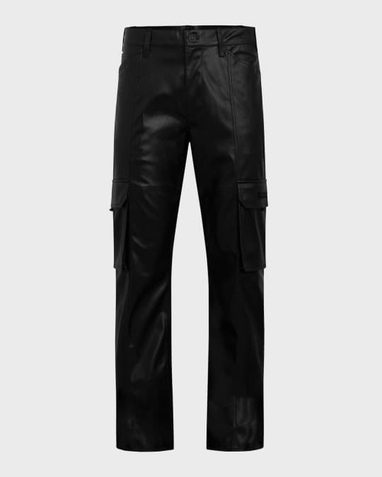 Hudson Men s Walker Faux Leather Cargo Kick Flare Pants Neiman