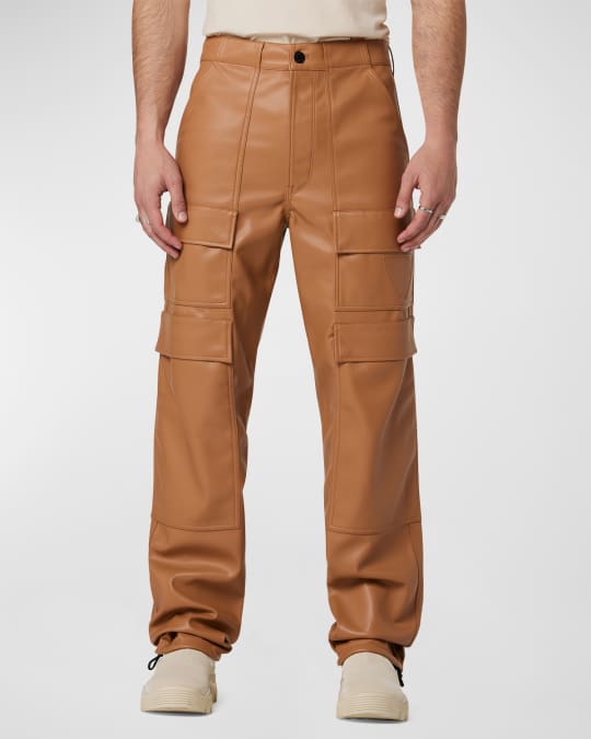 Hudson Men's Achea Faux-Leather Cargo Pants | Neiman Marcus