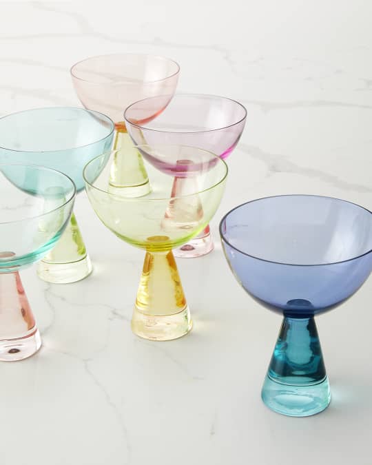 Khen 10.15 Ounce Plastic Acrylic Multicolor Coupe Glasses (Set Of 4 - View #10