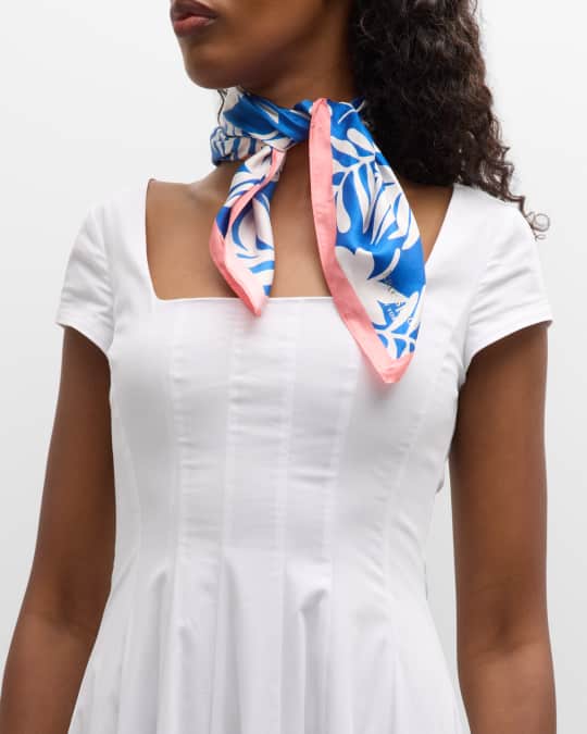 kate spade new york Tropical Foliage Silk Bandana Neiman Marcus