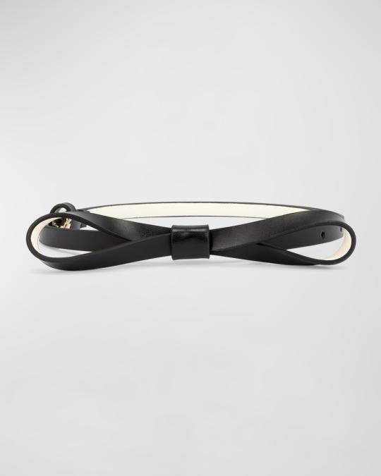 kate spade new york skinny leather bow belt | Neiman Marcus