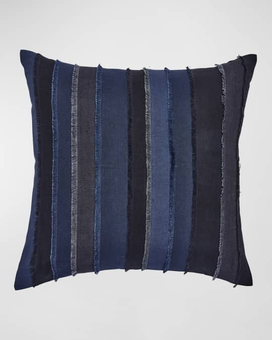 Fringed Indigo Pillow, 22" Square
