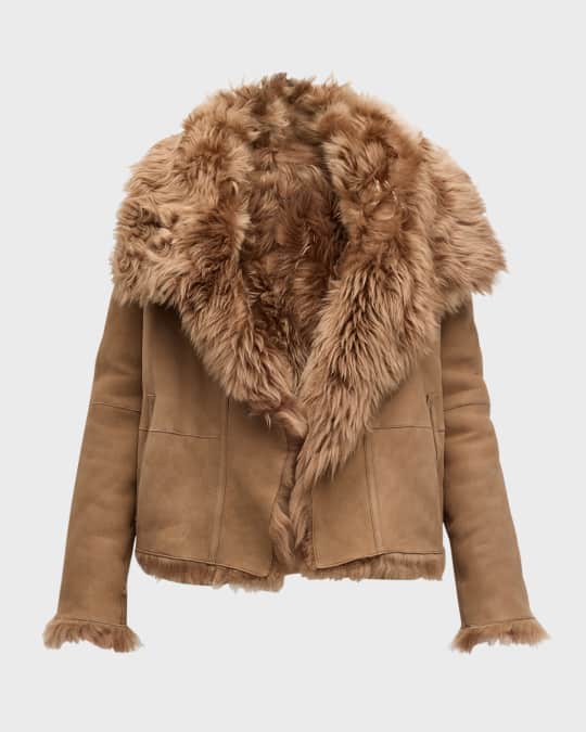Yves Salomon Toscana Shearling Short Jacket Neiman Marcus