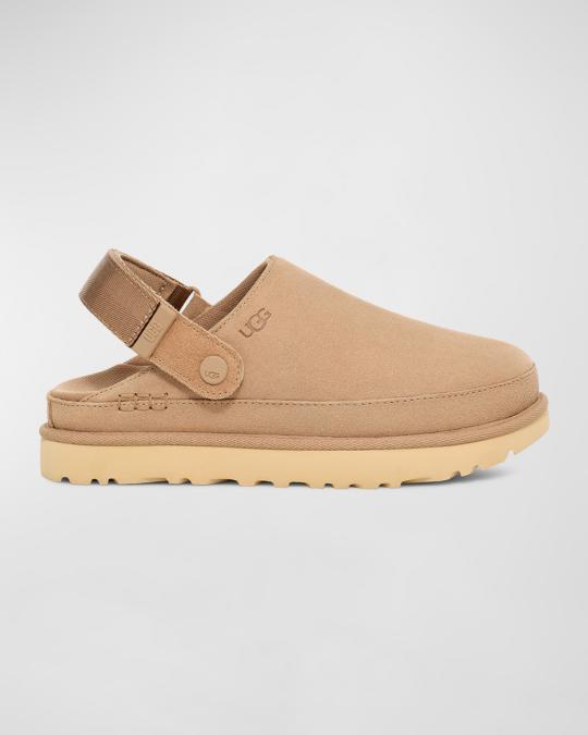 UGG Goldenstar Suede Slingback Clogs | Neiman Marcus