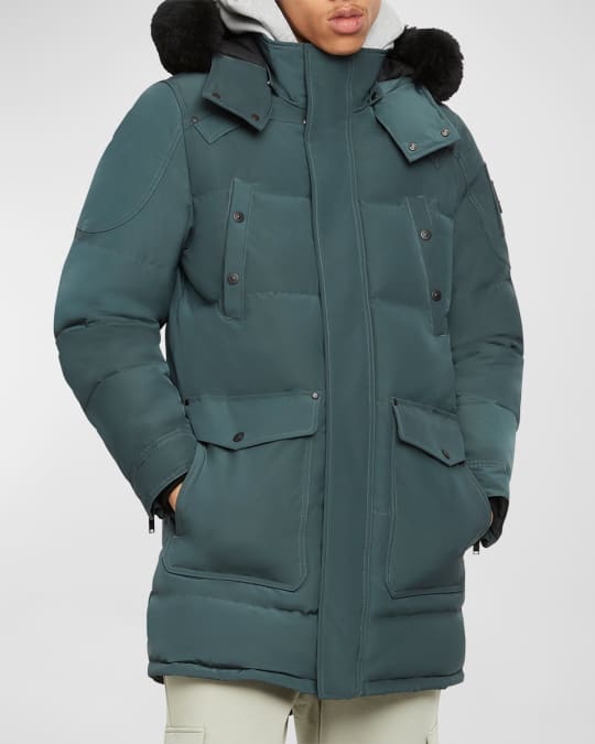 Moose Knuckles Men s Big Ridge Parka with Shearling Hood Neiman Marcus