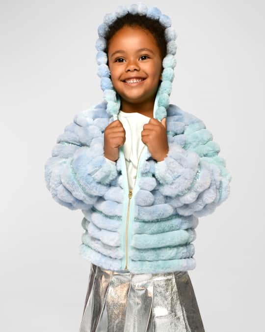 Hannah Banana Girl s Tie Dye Faux Fur Coat Size 2T 6 Neiman Marcus