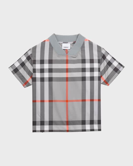 Burberry Boy s Draven Check V Neck T Shirt Size 4 14