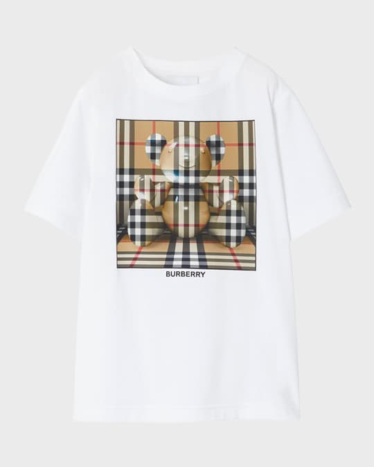 Kid s Check Print Graphic Bear T Shirt Size 3 14