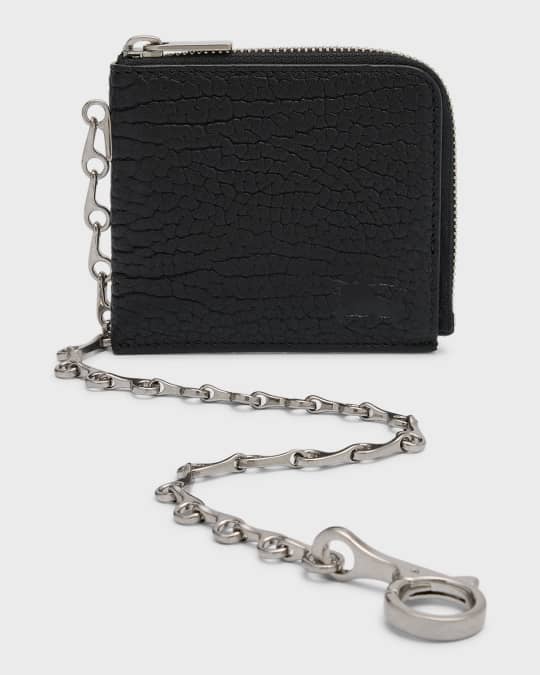 Burberry Men s Leather B Chain Zip Wallet Neiman Marcus