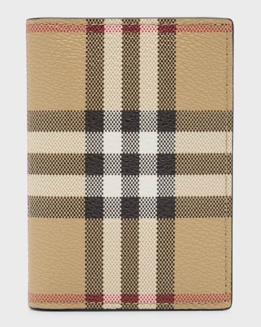 Burberry Men s Bateman Vintage Check Bifold Card Holder Neiman Marcus