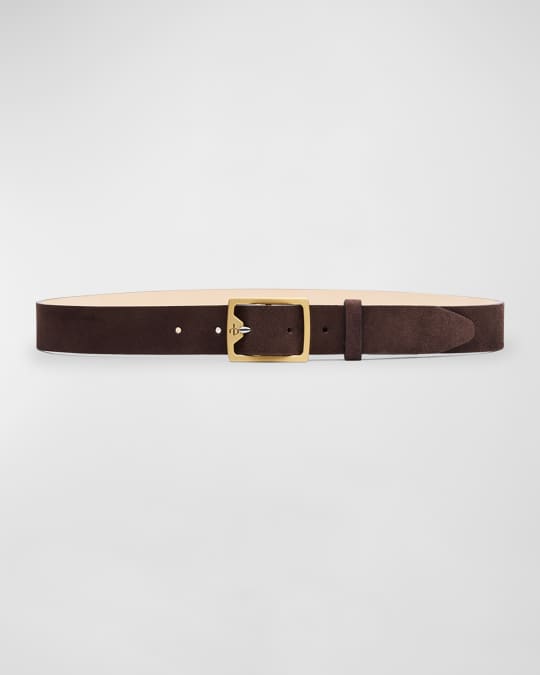 Burberry Logo Buckle Belt Chocolate, $195, Neiman Marcus
