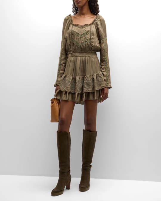 LoveShackFancy Sanaya Puff-Sleeve Embroidered Cotton Mini Dress | Neiman  Marcus