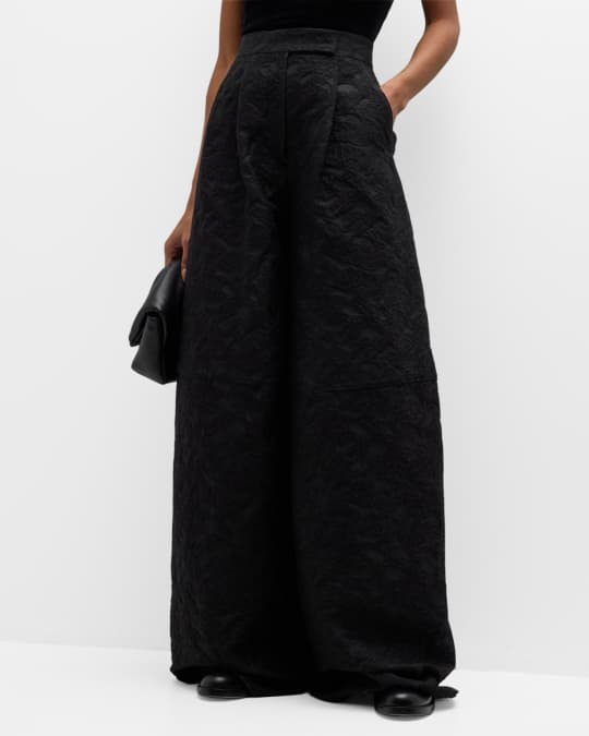 Max Mara Socrate Jacquard Wide-Leg Trousers | Neiman Marcus
