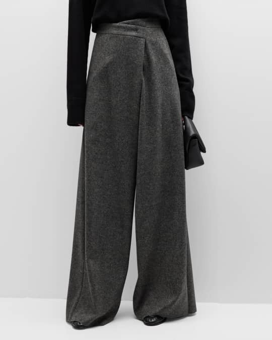 Womens Eskandar black Wool-Rich Trousers