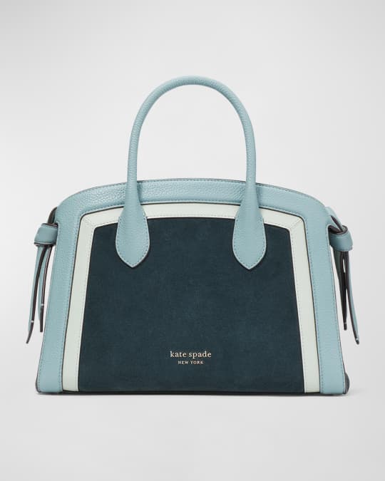 kate spade new york knott colorblock suede leather satchel bag Neiman Marcus