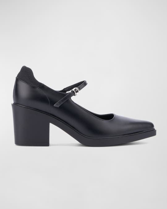Aquatalia Casha Leather Mary Jane Pumps Neiman Marcus