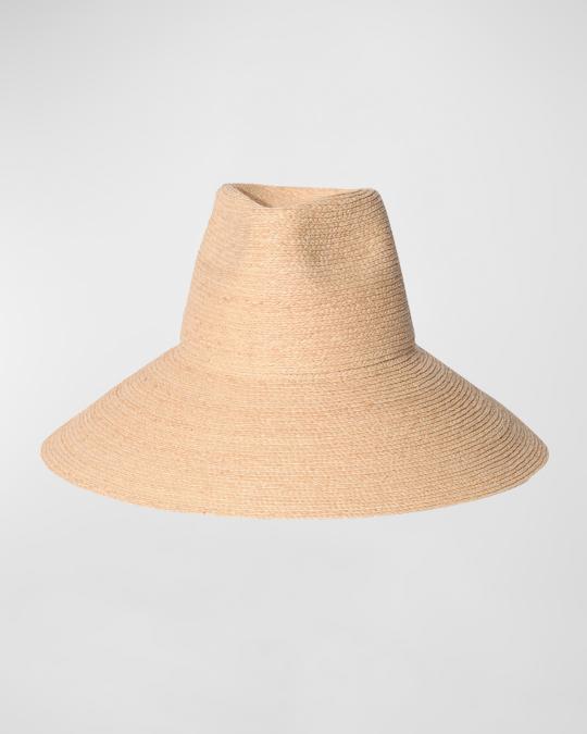 Janessa Leone Tinsley Packable Raffia Wide-Brim Hat | Neiman 