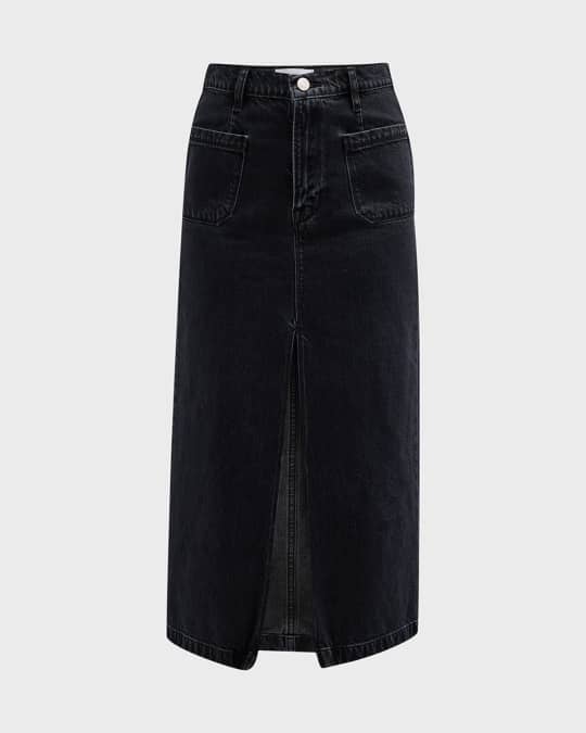 White denim skirt hot sale bardot