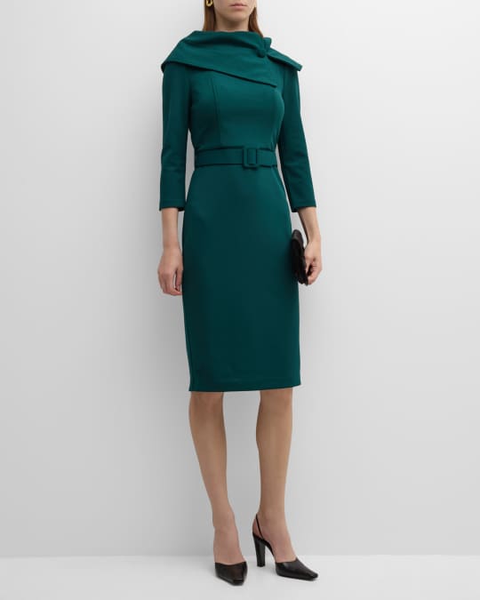 christmas green velvet dress Black/Green 3/4 Sleeve Casual Summer Dress – Avanti Milano Formalwear main image 0