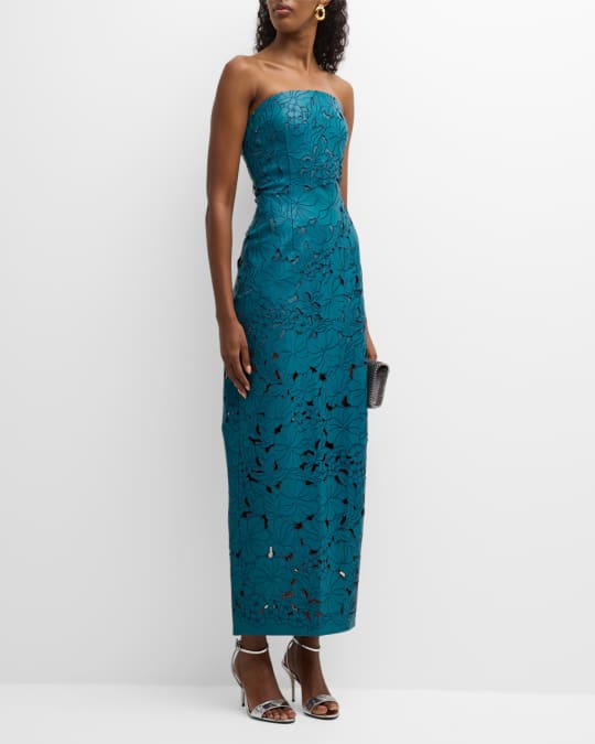Cult Gaia Raylene Strapless Cutout Embroidered Gown | Neiman Marcus