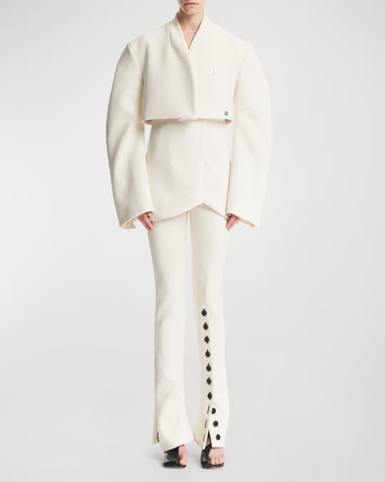 Rounded-Sleeve Cropped Jacket