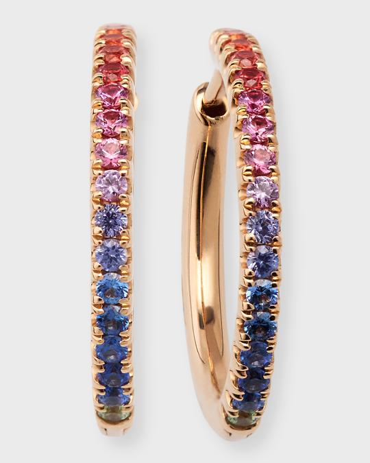 Lisa Nik Rainbow 18K Rose Gold Petite Sapphire Hoop Earrings | Neiman ...