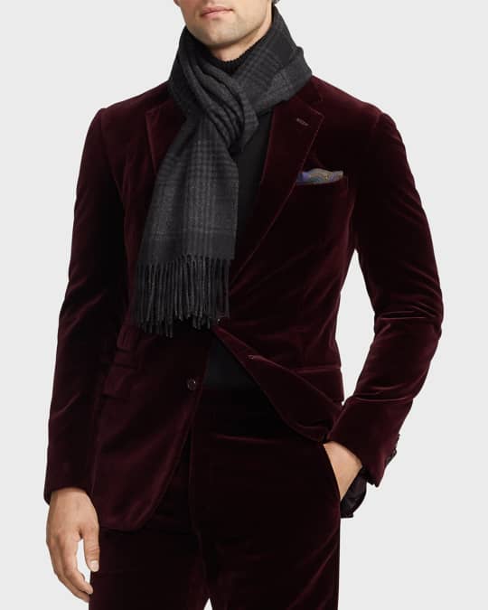 Ralph Lauren Purple Label Men s Plaid Cashmere Scarf Neiman Marcus