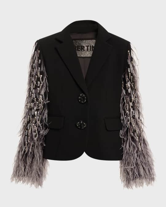 Across The Universe Blazer Jacket with Embellished Sleeves