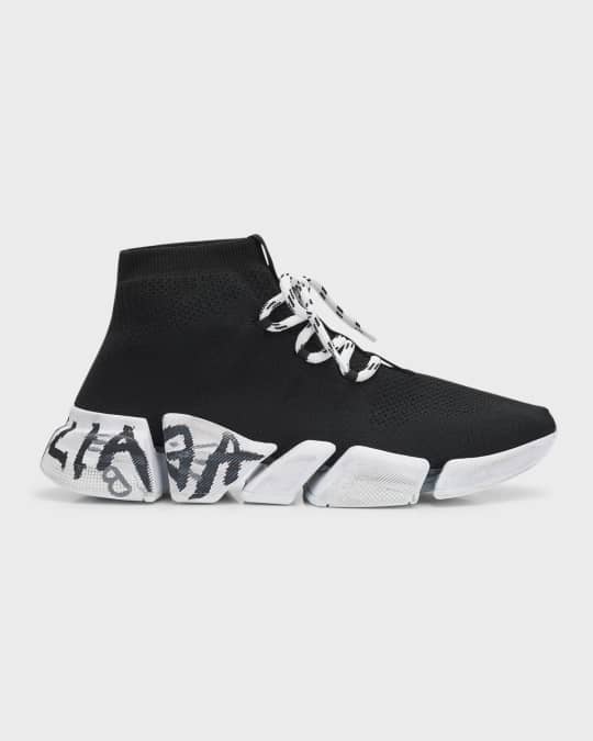 Balenciaga Speed 2.0 Lace Up Graffiti Recycled Knit Sneaker Neiman Marcus