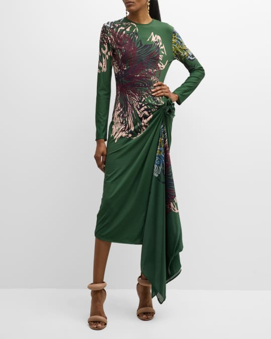Silvia Tcherassi Ananya Floral Midi Dress | Neiman Marcus