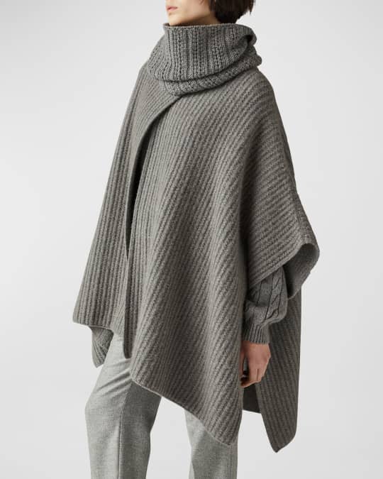 Mant Waipara Turtleneck Cashmere Knit Poncho