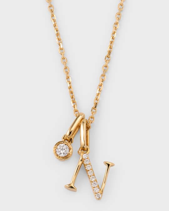 Frederic Sage 18k Yellow Gold Diamond Initial Necklace N Neiman Marcus