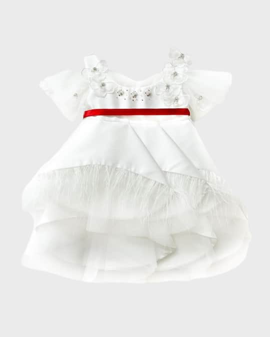 Girl's Constanza Layered Ceremony Dress, Size 12M-10