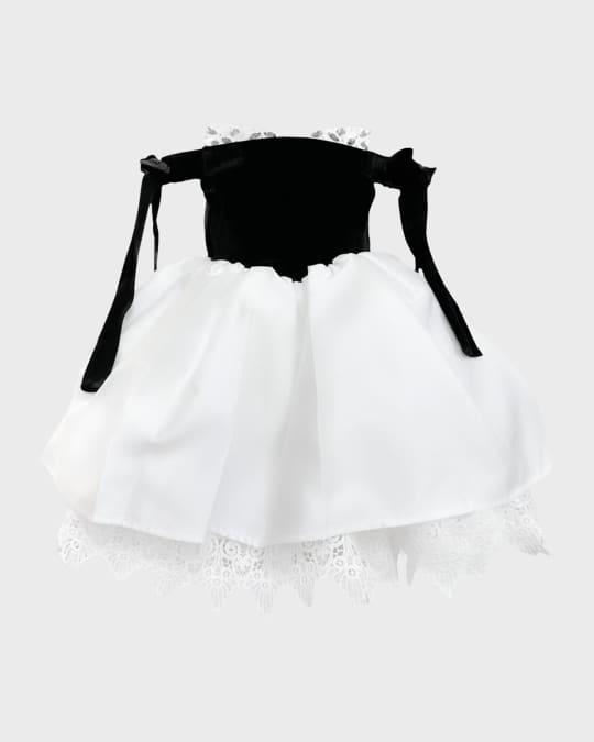 Girl's Audrey Two-Tone Velvet & Sateen Dress, Size 12M-8