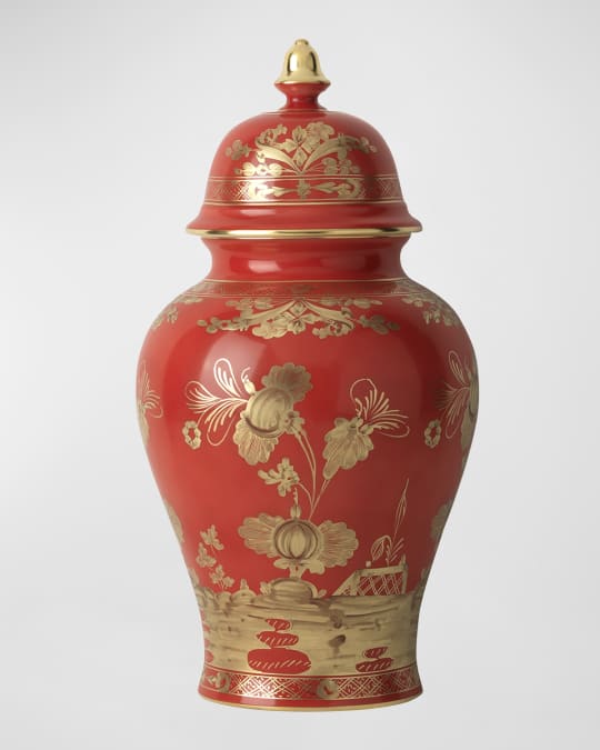 Red Oriente Italiano Potiche Lidded Vase
