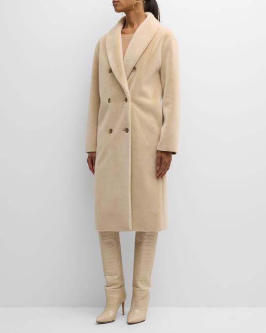 Elie Tahari The Dolli Double Breasted Suede Coat Neiman Marcus