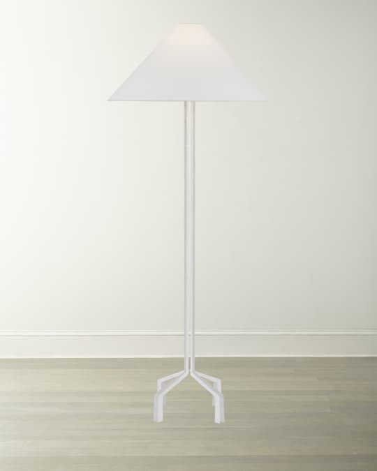 Clifford Forged Floor Lamp With Linen Shade by Marie Flanigan 