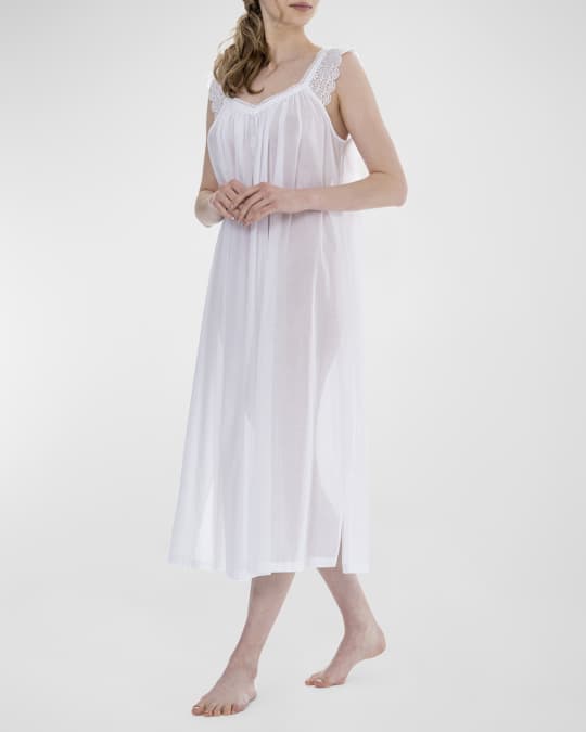 Celestine Ornelia 1 Ruched Lace Trim Cotton Nightgown Neiman Marcus