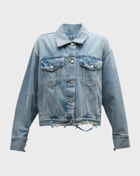 AGOLDE Martika Distressed Denim Jacket Neiman Marcus