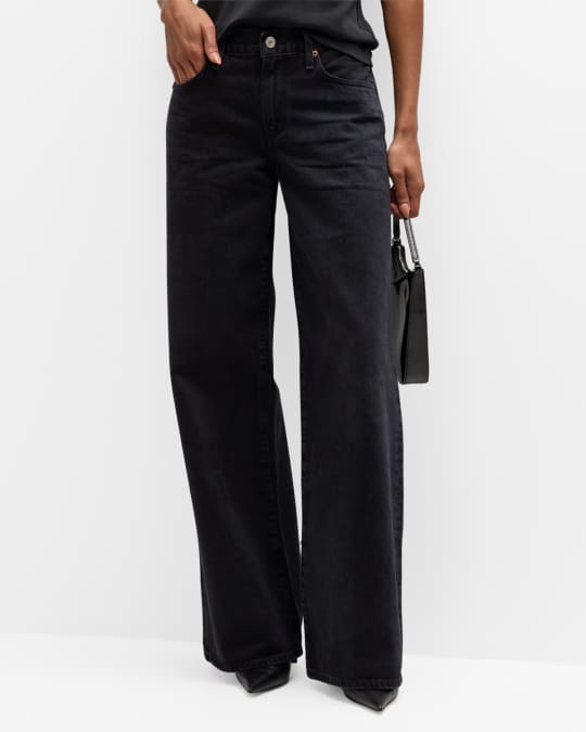 AGOLDE Clara Low Rise Baggy Flare Jeans Neiman Marcus