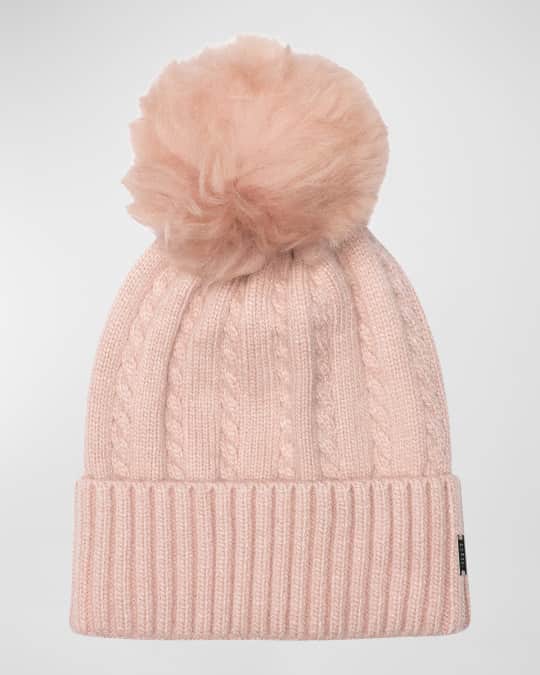 Cable-Knit Toscana Lamb Pom Beanie